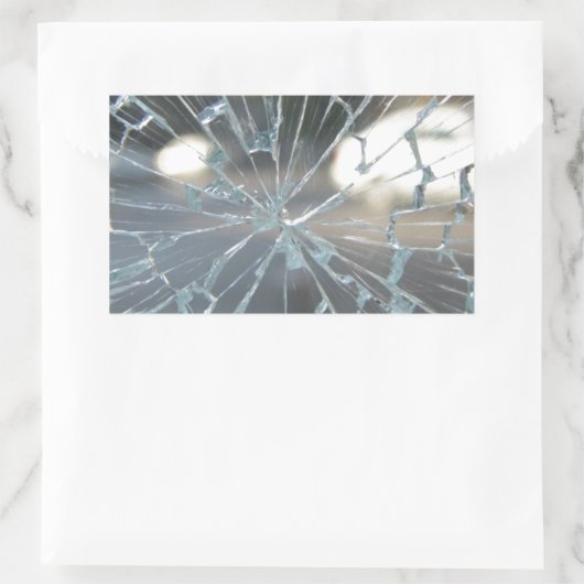 Broken Glass Rechteckiger Aufkleber (Tasche)