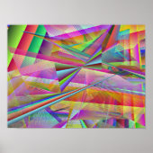 Broken Glass Shattered Mirror Line Art Poster (Vorne)