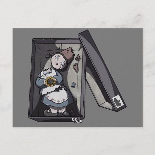 Broken Gnome Feiertagspostkarte (Vorderseite)