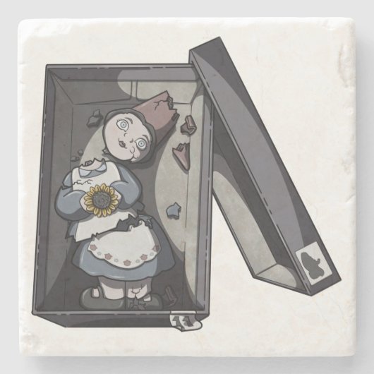 Broken Gnome Steinuntersetzer (Vorderseite)