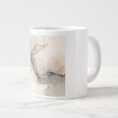 "Broken Grid" Japandi Linen Pattern | Faded Wabi-S Jumbo-Tasse (Vorderseite Rechts)