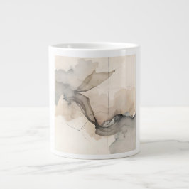 "Broken Grid" Japandi Linen Pattern | Faded Wabi-S Jumbo-Tasse