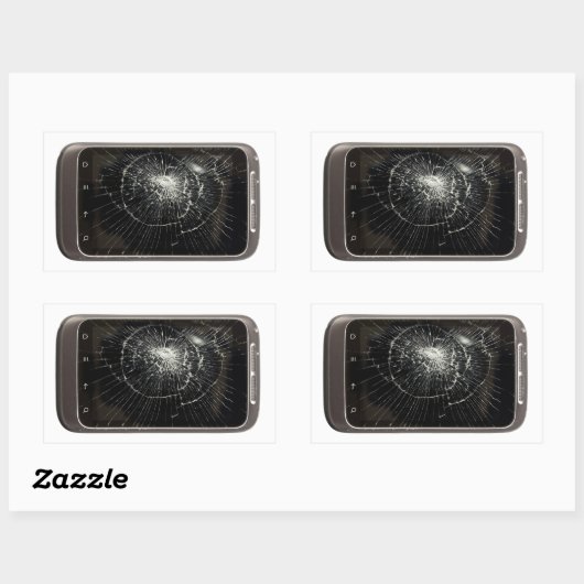 Broken Handy Rechteckiger Aufkleber (Blatt)