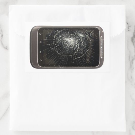 Broken Handy Rechteckiger Aufkleber (Tasche)