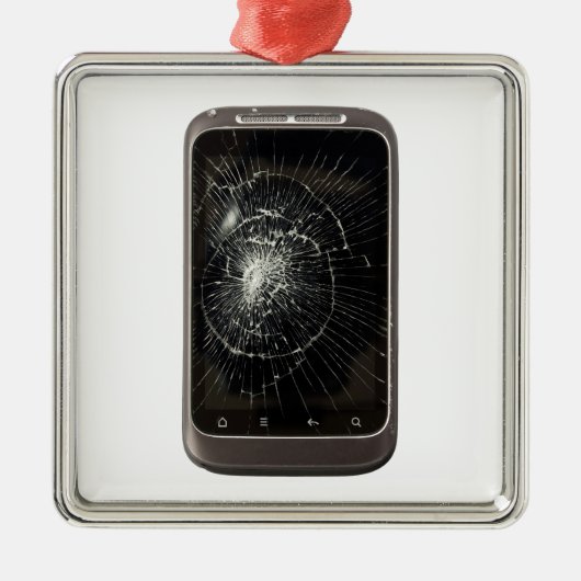 Broken Handy Silbernes Ornament (Vorne)