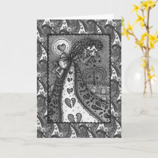 BROKEN HEARD WOCHENVALENTIN, FRIEDHOF-Leere Karte (Gelbe Blume)