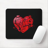 Broken Heart Anti Valentines Day Mousepad (Mit Mouse)