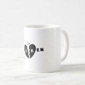 Broken Heart Black Doodle Kaffeetasse (VorderseiteRechts)