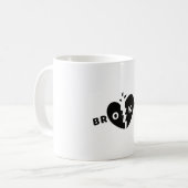 Broken Heart Black Doodle Kaffeetasse (Vorderseite Links)