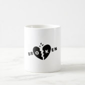 Broken Heart Black Doodle Kaffeetasse (Mittel)