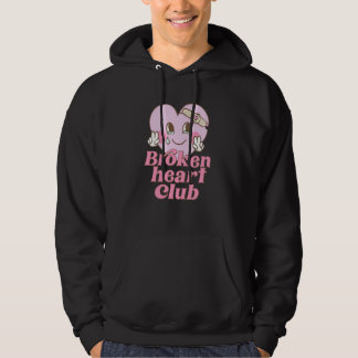 Broken Heart Club Valentine Day Retro Groovy Men W Hoodie