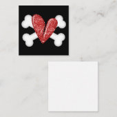 Broken Heart & Crossbones Mitteilungskarte (Vorne/Hinten)