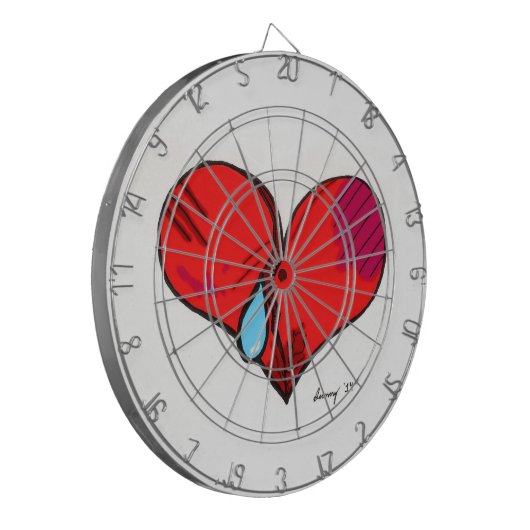 Broken Heart Dartboard Dartscheibe (Vorderseite Links)