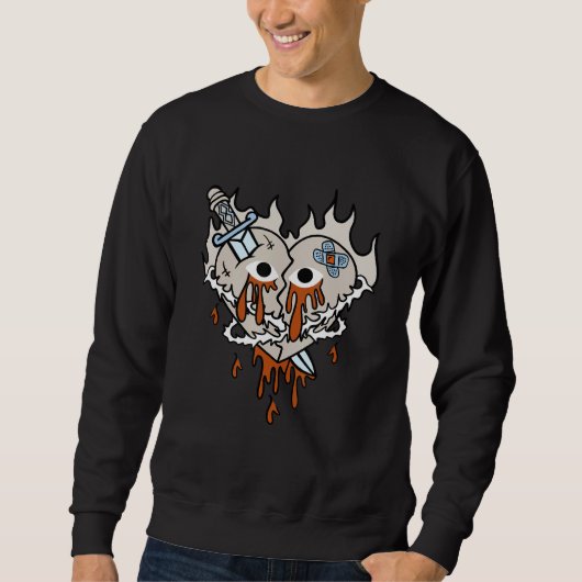 Broken Heart Dripping Retro SE Craft 5s Matching Sweatshirt (Vorderseite)