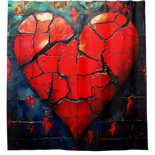 Broken Heart Duschvorhang (Vorderseite)