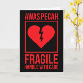 Broken Heart Fragile Handle With Care Shirt Edgy V Karte (Gelbe Blume)