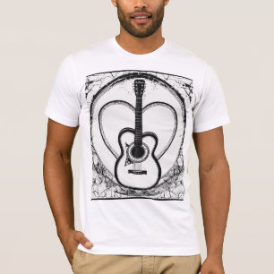 Broken Heart Guitar - Fine Line Symmetrie T - Shir T-Shirt