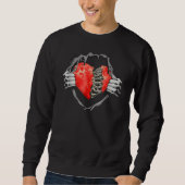 Broken Heart Heartbroken Sad Funny Valentines Day  Sweatshirt (Vorderseite)