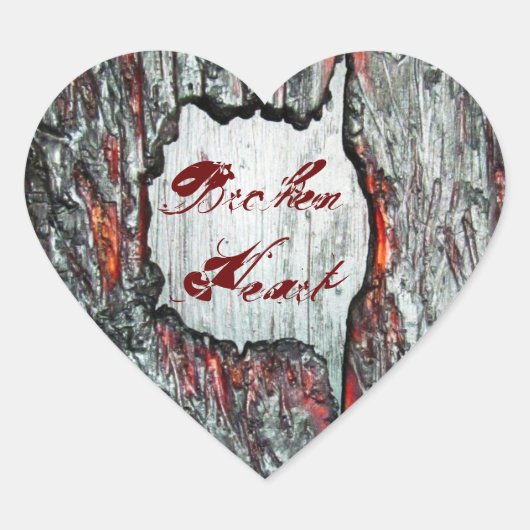 Broken Heart Herz-Aufkleber (Vorderseite)