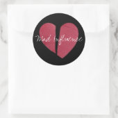 Broken Heart Logo Runder Aufkleber (Tasche)