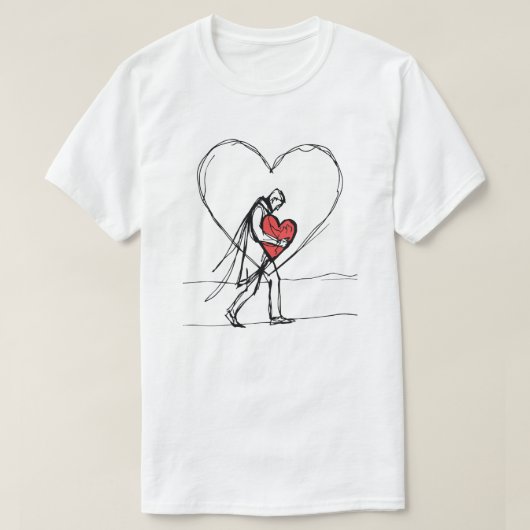Broken Heart Love Silhouette Emotional Art T-Shirt (Design vorne)