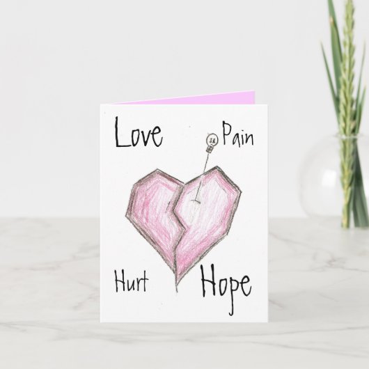 Broken Heart Note Card Karte (Vorderseite)
