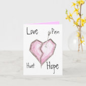Broken Heart Note Card Karte (Gelbe Blume)