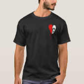 Broken Heart Read Tropfen bestickt und Skull Confu T-Shirt (Vorderseite)