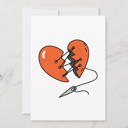 Broken Heart Red Einladung (Vorderseite)