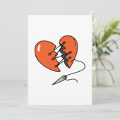 Broken Heart Red Einladung (Stehend Vorderseite)