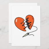 Broken Heart Red Einladung (Vorne/Hinten)