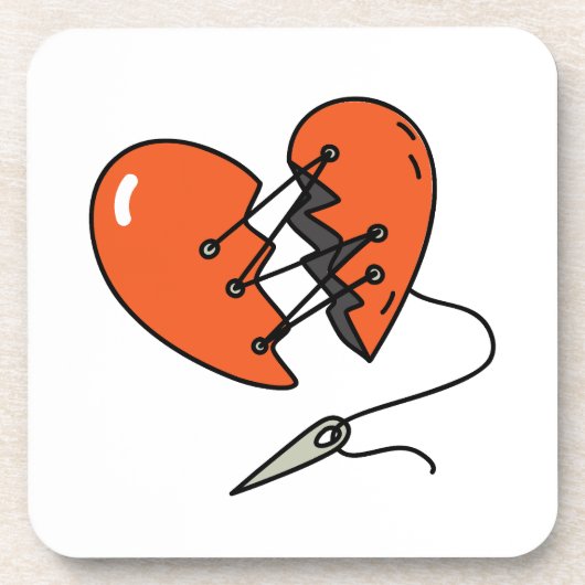 Broken Heart Red Getränkeuntersetzer (Vorderseite)