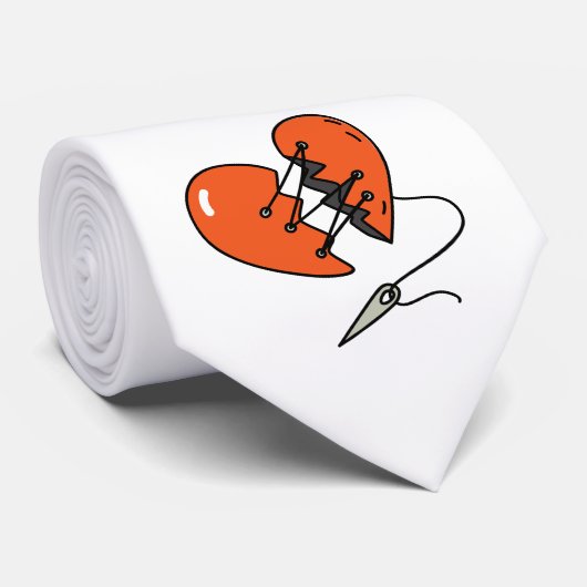 Broken Heart Red Krawatte (Gerollt)