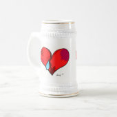 Broken Heart Stein Bierglas (Vorderseite Links)