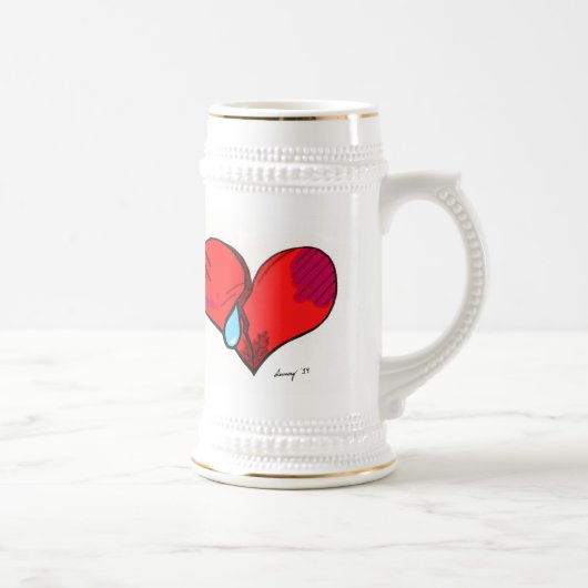 Broken Heart Stein Bierglas (Rechts)