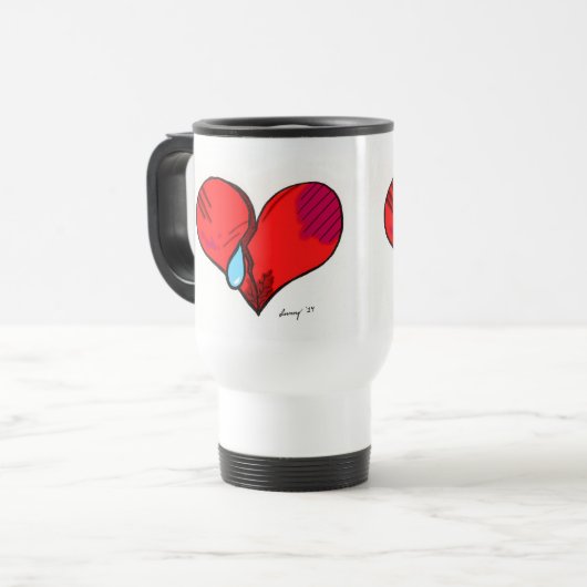 Broken Heart Travel Mugs Reisebecher (Vorderseite Links)