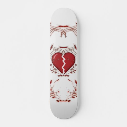 Broken Heart & Tribal Artwork:Rot: Skateboard (Vorne)