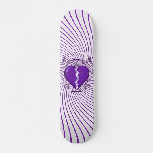 Broken Heart & Tribal Artwork:Violett: Skateboard (Vorne)