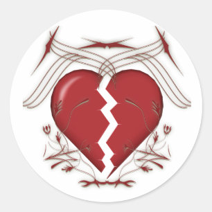 Broken Heart & Tribal Graphics: Runder Aufkleber