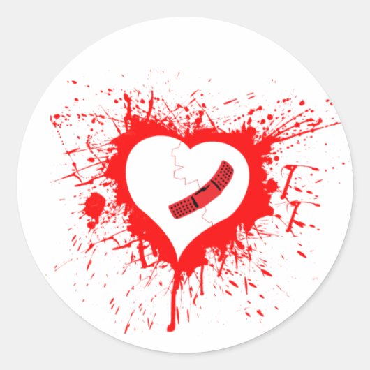Broken Hearted Runder Aufkleber (Vorderseite)