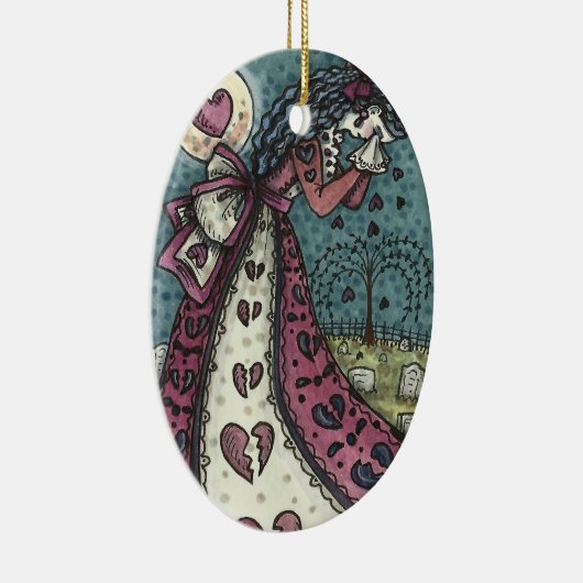 BROKEN HEARTED WOPING VALENTINE, FRIEDHOF GOTH KERAMIK ORNAMENT (Rechts)