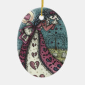 BROKEN HEARTED WOPING VALENTINE, FRIEDHOF GOTH KERAMIK ORNAMENT (Vorne)
