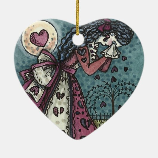 BROKEN HEARTED WOPING VALENTINE, FRIEDHOF GOTH KERAMIK ORNAMENT (Hinten)