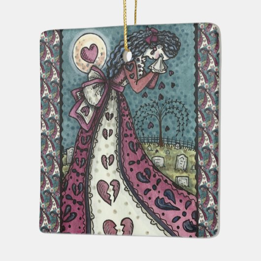 BROKEN HEARTED WOPING VALENTINE, FRIEDHOF GOTH KERAMIKORNAMENT (Links)