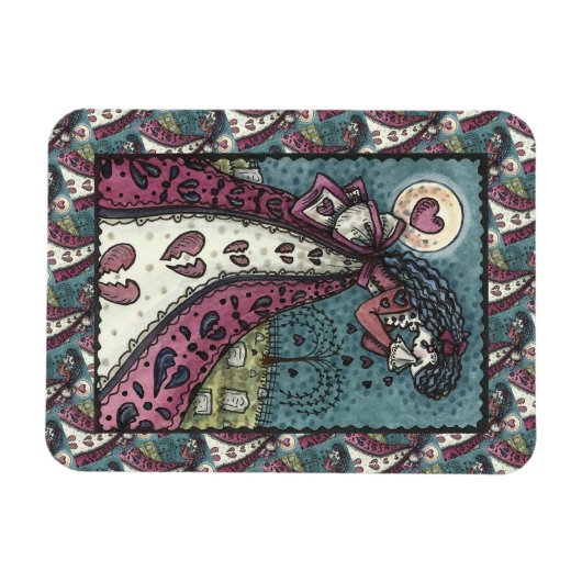 BROKEN HEARTED WOPING VALENTINE, FRIEDHOF GOTH MAGNET (Horizontal)