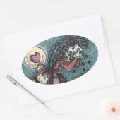 BROKEN HEARTED WOPING VALENTINE, FRIEDHOF GOTH OVALER AUFKLEBER (Umschlag)