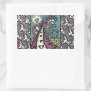 BROKEN HEARTED WOPING VALENTINE, FRIEDHOF GOTH RECHTECKIGER AUFKLEBER