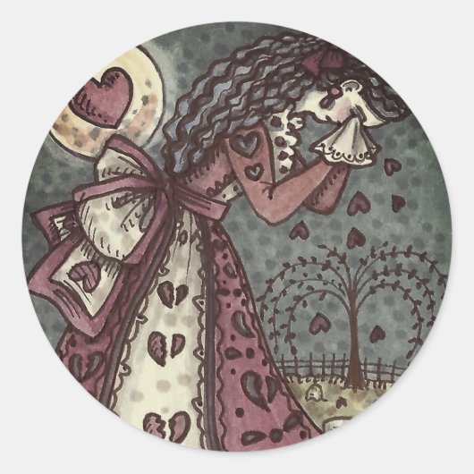 BROKEN HEARTED WOPING VALENTINE, FRIEDHOF GOTH RUNDER AUFKLEBER (Vorderseite)