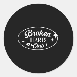 Broken Hearts Club Valentins-Retro-Alternativ-Stil Runder Aufkleber
