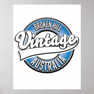 Broken Hill australia vintage style logo. Poster